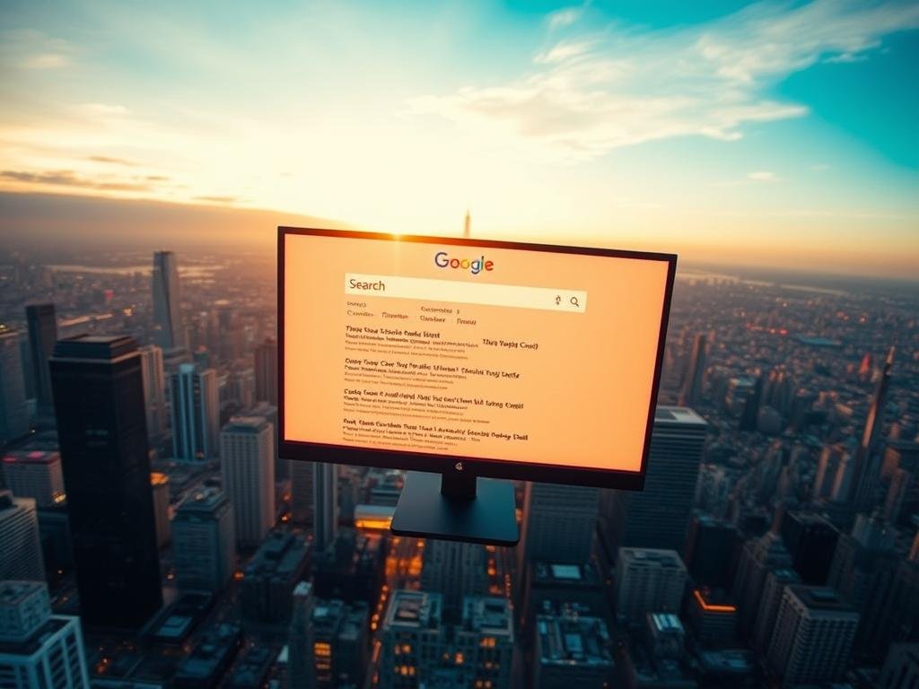 A stunning, cinematic aerial shot over a bustling city skyline, with a central focus on a vibrant computer screen displaying a search engine results page. The screen showcases an array of related search terms, each one highlighted in a soft, warm spotlight, drawing the viewer's attention to the data-driven insights that fuel effective SEO strategies. The cityscape below is bathed in a golden hour glow, creating a sense of depth and atmosphere that elevates the technical nature of the subject matter. The camera angle is slightly tilted, adding a dynamic, modern flair to the composition. The overall mood is one of insightful exploration, where data and creativity converge to unveil the hidden patterns of online consumer behavior. A stunning, cinematic aerial shot over a bustling city skyline, with a central focus on a vibrant computer screen displaying a search engine results page. The screen showcases an array of related search terms, each one highlighted in a soft, warm spotlight, drawing the viewer's attention to the data-driven insights that fuel effective SEO strategies. The cityscape below is bathed in a golden hour glow, creating a sense of depth and atmosphere that elevates the technical nature of the subject matter. The camera angle is slightly tilted, adding a dynamic, modern flair to the composition. The overall mood is one of insightful exploration, where data and creativity converge to unveil the hidden patterns of online consumer behavior.