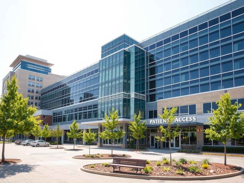 A well-lit, exterior shot of a modern, multi-story medical complex with a prominent entrance and clear signage indicating "Patient Access" in Atlantic County. The building features a mix of glass, steel, and stone materials, creating a sleek and inviting atmosphere. In the foreground, a landscaped plaza with benches and trees, while the background showcases the surrounding urban area, hinting at the facility's integration within the local community. The image conveys a sense of accessibility, professionalism, and state-of-the-art healthcare services available to the residents of Atlantic County. A well-lit, exterior shot of a modern, multi-story medical complex with a prominent entrance and clear signage indicating "Patient Access" in Atlantic County. The building features a mix of glass, steel, and stone materials, creating a sleek and inviting atmosphere. In the foreground, a landscaped plaza with benches and trees, while the background showcases the surrounding urban area, hinting at the facility's integration within the local community. The image conveys a sense of accessibility, professionalism, and state-of-the-art healthcare services available to the residents of Atlantic County.