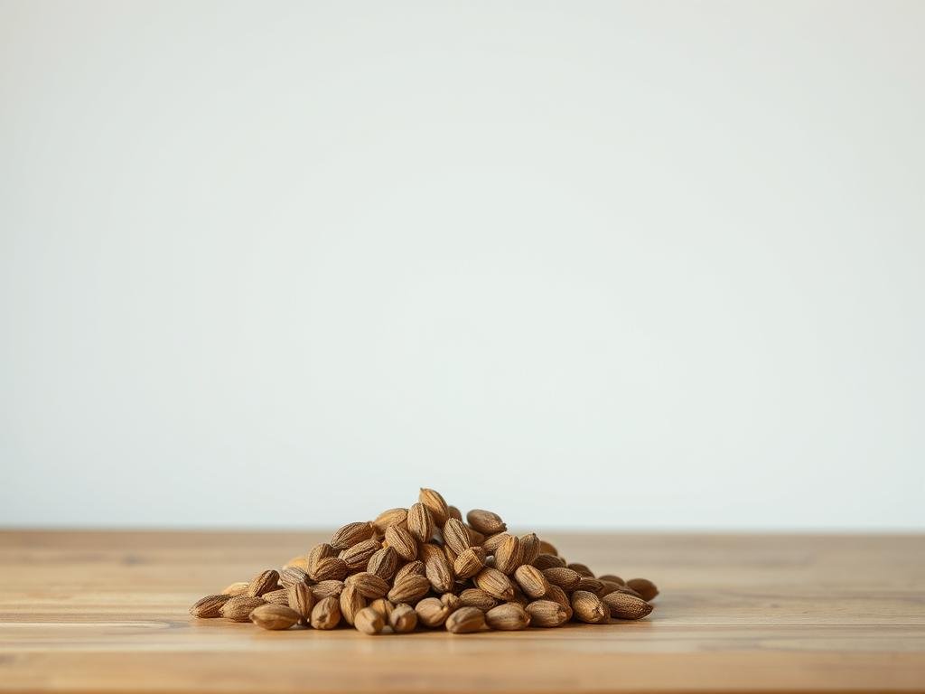 A well-lit still life scene depicting a small pile of sago palm seeds on a wooden table. The seeds are in the foreground, with a plain light-colored background. The lighting is soft and natural, highlighting the textured surfaces and rich brown hues of the seeds. The arrangement conveys a sense of simplicity and restraint, drawing the viewer's attention to the subject matter. The composition is balanced and elegant, inviting closer inspection of the potentially hazardous yet edible sago palm seeds. A well-lit still life scene depicting a small pile of sago palm seeds on a wooden table. The seeds are in the foreground, with a plain light-colored background. The lighting is soft and natural, highlighting the textured surfaces and rich brown hues of the seeds. The arrangement conveys a sense of simplicity and restraint, drawing the viewer's attention to the subject matter. The composition is balanced and elegant, inviting closer inspection of the potentially hazardous yet edible sago palm seeds.