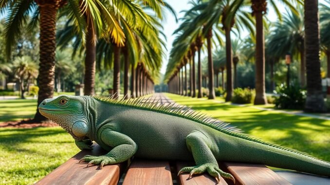 iguana on park